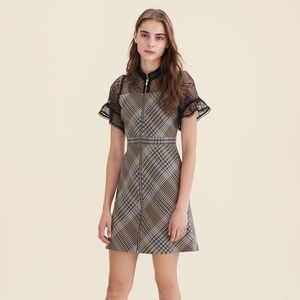 SHORT DUAL-MATERIAL DRESS